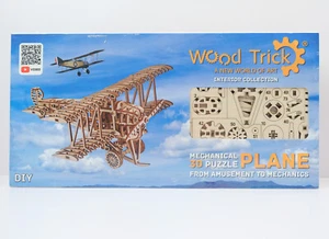 *NUEVO* Plano de truco de madera 3D mecánico rompecabezas modelo conjunto hágalo usted mismo kit biplano - Imagen 1 de 5