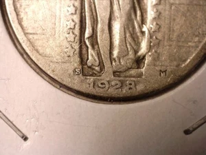 1928-S Standing Liberty Quarter #313 Inverted Mintmark - VF+++ - Picture 1 of 3