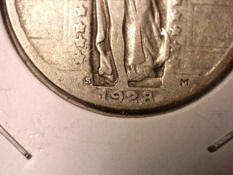 1928-S Standing Liberty Quarter #120 Inverted Mintmark FS 25 1928-S 501 - VF+++ Cover