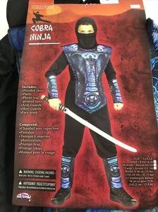 Boys Blue COBRA NINJA warrior Halloween Costume Size Small 4-6 NWT - Picture 1 of 7