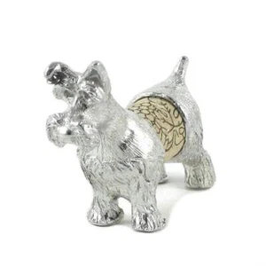 Pewter Schnauzer Dog Cork Desk Pet Gift Packaged Keepsake Display - Picture 1 of 5