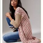Anthropologie Patrice Open Front Long Sleeve Geometric Knit Duster Cardigan S