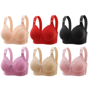 Women Ladies Lace Floral Padded Push Up Full Coverage Bra Wireless Underwear ! - Picture 1 of 29