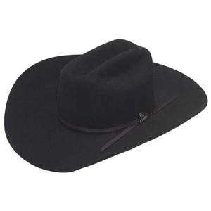 Ariat Black 6X RABBIT FUR BLEND COWBOY HAT w/ Sheepskin sweatband Silk 4 SIZES! - Picture 1 of 1