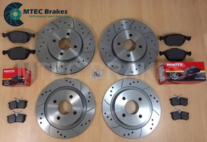 DRILLED GROOVED BRAKE DISCS PADS FRONT REAR FOCUS ST170 - Picture 1 of 8