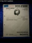 Sony Service Manual MDR IF8000 Cordless Headphones (#6273)