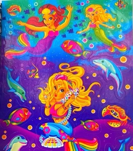 Vintage Lisa Frank Shelle Mermaid Planner Sticker Sheet Only RARE 00s Stickers - Picture 1 of 2