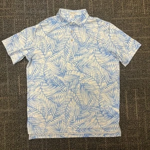 Polo Peter Millar Summer Comfort Grande Azul Floral Helecho Golf Rendimiento Elástico - Imagen 1 de 8
