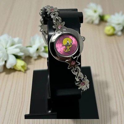 Reloj Pulsera Armitron Piolín Pájaro Esfera Rosa Floral Pulsera Rosa Gema Batería Nueva Foto 1 de 4