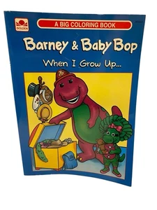 Barney & Baby Bop Big Coloring Book When I Grow Up 1993 Vintage New - Picture 1 of 9