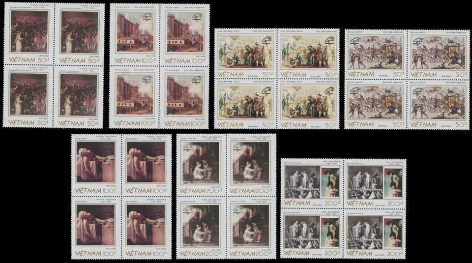 1989, VIETNAM, FILEXFRANCE'89, PINTURAS, CONJUNTO EN BLOQUES DE 4, NH, SC. #2000-06 Foto 1 de 1