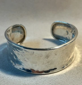 Sterling Silver Hammered Cuff Bracelet  - Picture 1 of 7