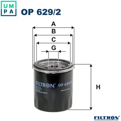 OIL FILTER OP 629/2 FOR MORGAN FORD AUSTRALIA RANGER/Platform/Chassis/Pickup - Image 1 of 4
