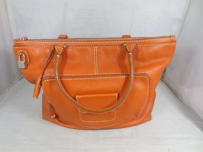 Tod's Tote Bag Handbag Orange Leather Large Silver Hardware Woman - Image 1 of 4