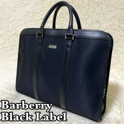 Burberry Business Bag Nova Check Logo Plate Nylon Leather Black Men Bag JPN Orig - Image 1 of 4
