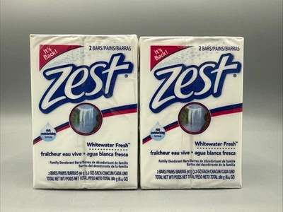 2 Pks of 2=4 Bar Zest Whitewater Fresh Family Deodorant Bars Soaps New 3.2 oz ea - Image 1 of 3