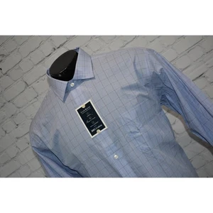 Club Room Performance Dress Shirt Men Size 2XL XXL Blue Cotton Non-Iron NEW - Picture 1 of 7