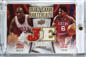 Upper Deck Michael Jordan Julius Erving #PATCH GOLD /150 Game Worn Dual Jerseys - Picture 1 of 3