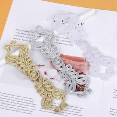 2-Pack Large Chinese Knot Frog Buttons Embroidery Fastener Closure DIY Sew Craft - Image 1 of 4