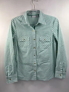 Camicia donna Kim Rogers con bottoni taglia M verde bianca a quadri manica lunga - Foto 1 di 9
