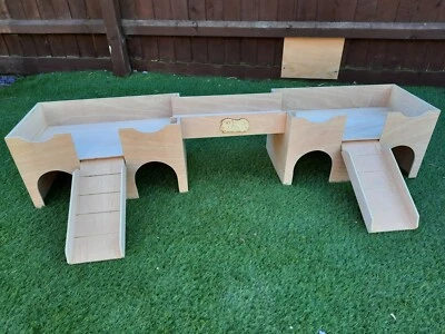 Double Guinea Pig Castle. With connecting Bridge. ( my original designs)