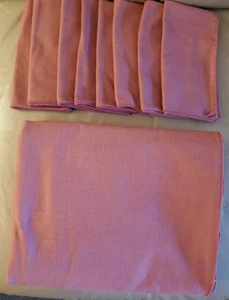 Table Cloth & Napkin Set of 8 100 X 58 Rectangle Mauve Linen - Picture 1 of 2
