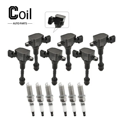 Bobina de encendido y bujía 6 piezas para Nissan Altima 2002-2006 3,5 L V6 UF349 C1406 Foto 1 de 4