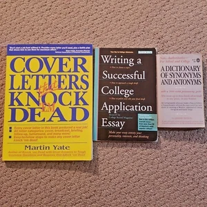 Lot of 3 Writing Books: Cover Letters College Applications Synonyms and Antonyms - Picture 1 of 8