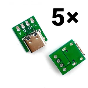 USB-C Buchse mit Platine 5 Löt Kontakte USB Buchse zum Löten USB C - Bild 1 von 1