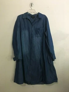 Lane Bryant Size 14 Denim Shirt Button Down Blue Jean Dress Women Stylish - Picture 1 of 6