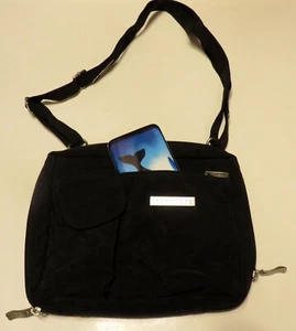Chico's Travelers Crossbody Convertible GO BAG Black w/Detach Strap Red Lining - Picture 1 of 8