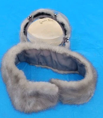 Vintage Silver Gray Mink Headband With Rhinestones and Matching Collar - Image 1 of 4