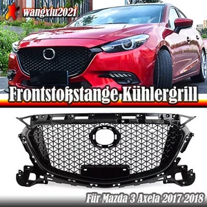 Für Mazda 3 Axela 2017 2018 Front Stoßstange Gitter Lüftungsgitter Schwarz 1PCS - Picture 1 of 6