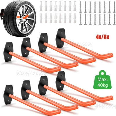 4-8 x Autoreifen Wand Halter Haltebügel Baum Regal Halterung Reifen Felgen Haken - Bild 1 von 4