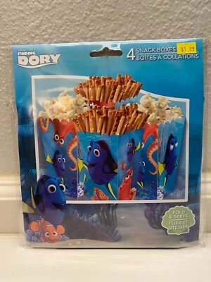 Finding Dory Fold and Serve Snack Boxes 4 ct Birthday Party Decor 6.25"x3.5"x3.5 - Image 1 of 2