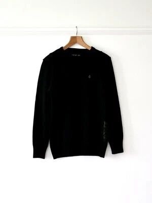 Vintage Volcom Mens M Black Knitted Pullover Winter Jumper Embroidered Logo Y2K - Image 1 of 4