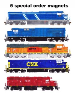 Special Order 5 magnets (NS former CEFX, GECX, WFRX, CSX, HLCX) by Andy Fletcher - Picture 1 of 1