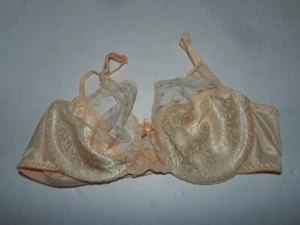 Vintage Warners Les Romantiques 2557 34C pfirsich BH Bügel ungefüttert Netzbesatz - Bild 1 von 3