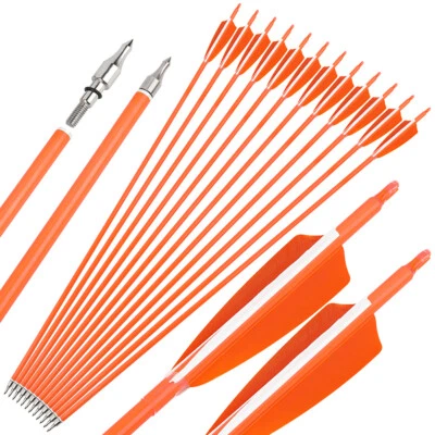 Archery 30" Carbon Arrows SP500 600 Feathers Hunting Compound Recurve Bow Target - Image 1 of 4