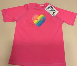 Kanu Surf Girls Swim Rashguard Neon Pink Size Med (10) NEW - Picture 1 of 8