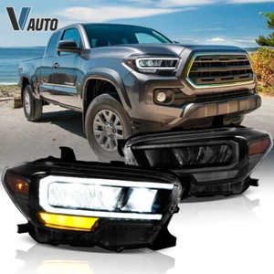 Par de faros reflectores LED y DRL completos para luces delanteras Toyota Tacoma 2015-2022 - Imagen 1 de 18