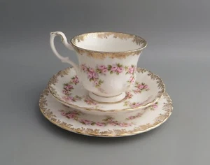 Royal Albert Dimity Rose Trio - Tea cup, saucer, side plate - 5 Avail - Picture 1 of 9