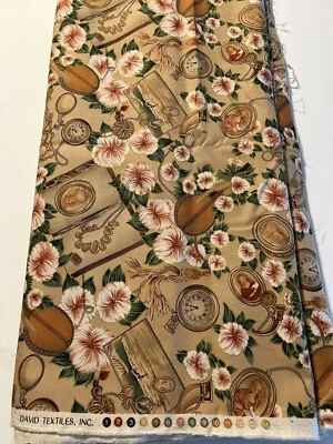 David Textiles Victorian Screen Print Fabric 4.5 Yards X 44” Cotton Quilting - Image 1 of 3