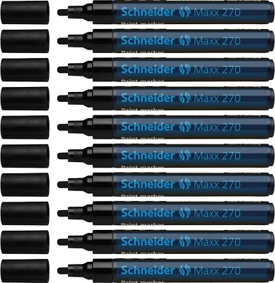 Schneider Maxx 271 Paint-Marker (Rundspitze, 1 - 2 mm) 10er Packung schwarz NEU - Bild 1 von 4