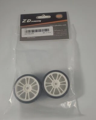 Hot 2PCS RC Racing Tire Plastic Wheel Hub And Rubber Tire For ZD Racing 1/16  - Image 1 of 3