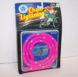 ¡Nuevo! Cubierta de cadena de bicicleta Lightning 1988 vintage (rosa) {3046} - Imagen 1 de 2
