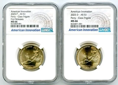 2025 $1 P D ARKANSAS PERRY CLASS FRIGATE NGC MS66 AMERICAN INNOVATION DOLLAR SET - Image 1 of 2