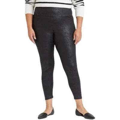 Ava & Viv Black Faux Leather High Waist Leggings -- Women's Size 3X 24W/26W - Image 1 of 4