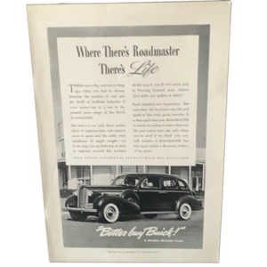 Publicidad publicitaria vintage 1938 Buick Roadmaster There’s Life - Imagen 1 de 3