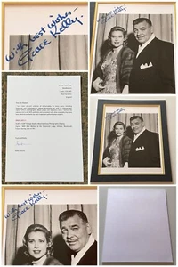 Rare, Vintage, Signed by GRACE KELLY Matted Photo Pic with Clark Gable with LOA - Picture 1 of 7